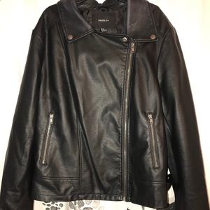 FOREVER21+ Plus Black Leather Jacket